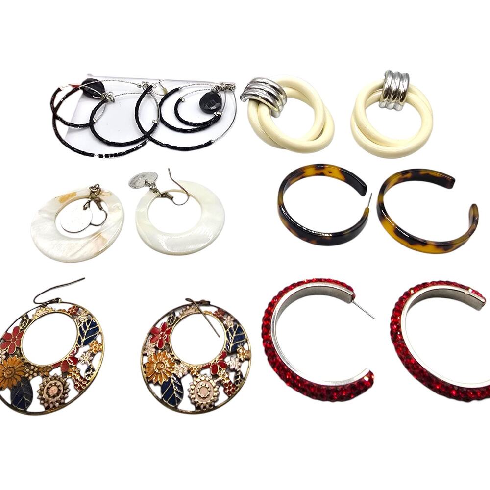 Lot of 6 Pairs Earrings Various Designs Multicolor For Wear Repurpose SKU3154